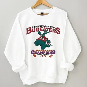 1994 Nebraska Bugeaters Unisex White Sweater Cornhuskers College Sweatshirt